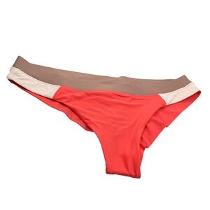 prAna‎ Baja Bound Cheeky Bikini Bottom L Rose Fire Colorblock Swim Bikini Beach